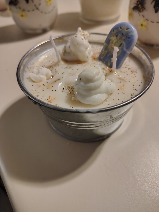 Gitchi's Other - Hand-Poured Lemon Meringue Ice Cream Soy Candle with Whipped Wax Accents